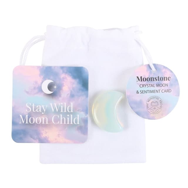 Image of Stay Wild Opalite Crystal Moon in a Bag