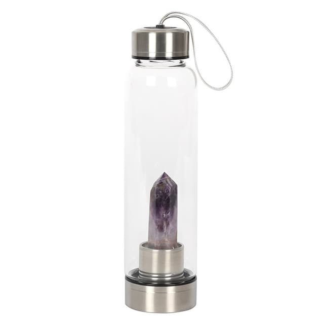 Image of Amethyst Calming Glass Water Bottle