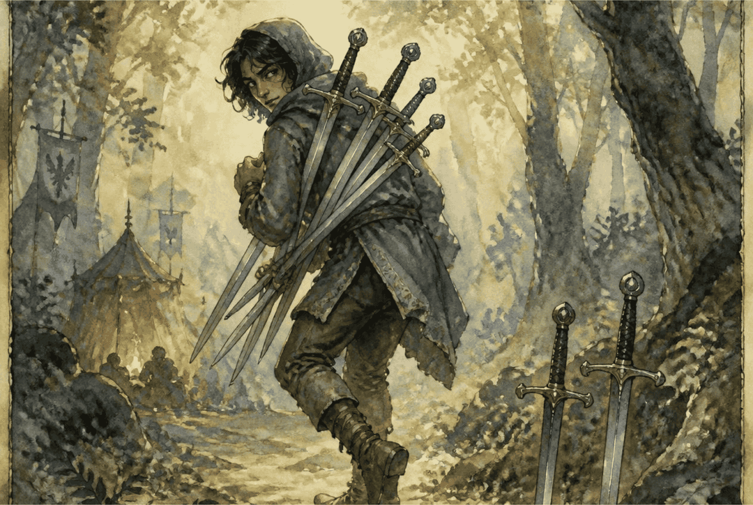 Seven of Swords Tarot Card Meaning: Love, Health & Spiritual Insights Thumbnail