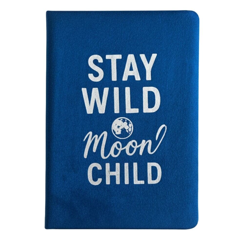 Velvet Notebook - Dark Blue, Stay Wild Moon Child Thumbnail