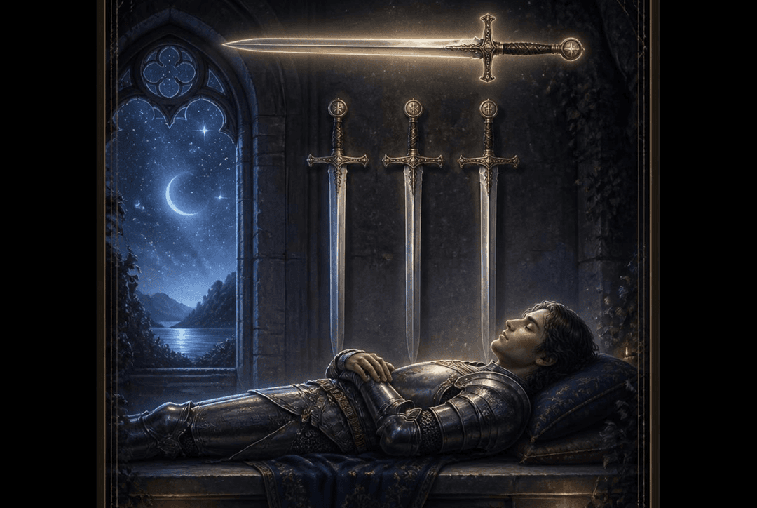 Four of Swords Tarot Card Meaning: Love, Health & Spiritual Insights Thumbnail