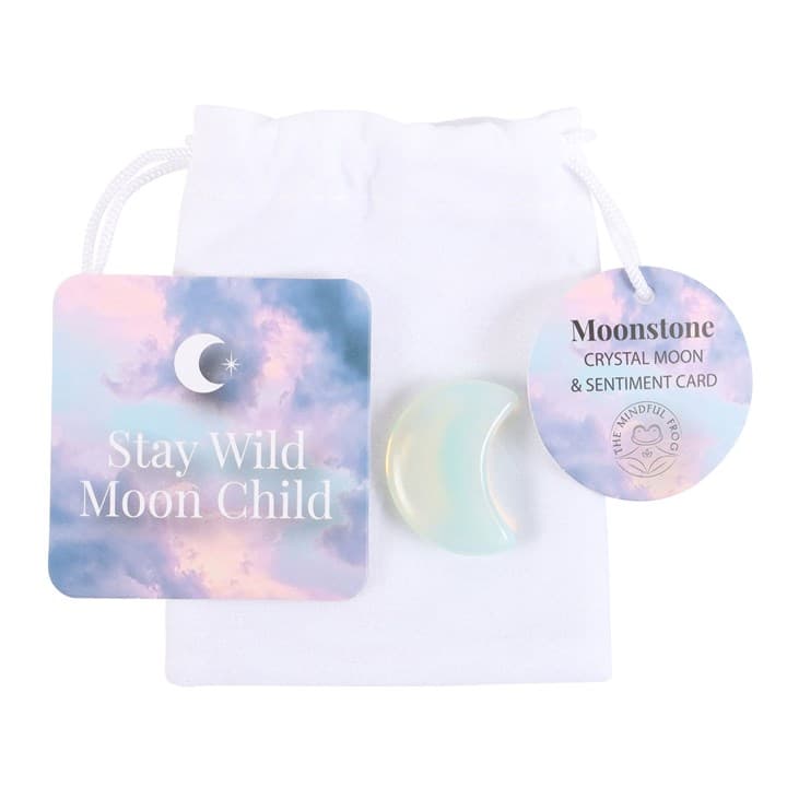 Image of Stay Wild Opalite Crystal Moon in a Bag