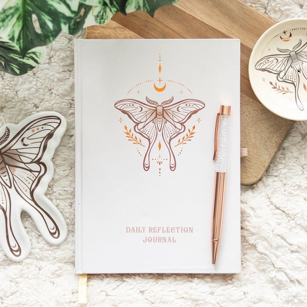 Luna Moth Daily Reflection Journal with Quartz Pen Thumbnail