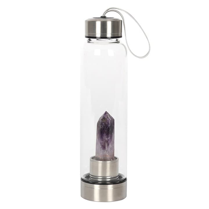 Image of Amethyst Calming Glass Water Bottle
