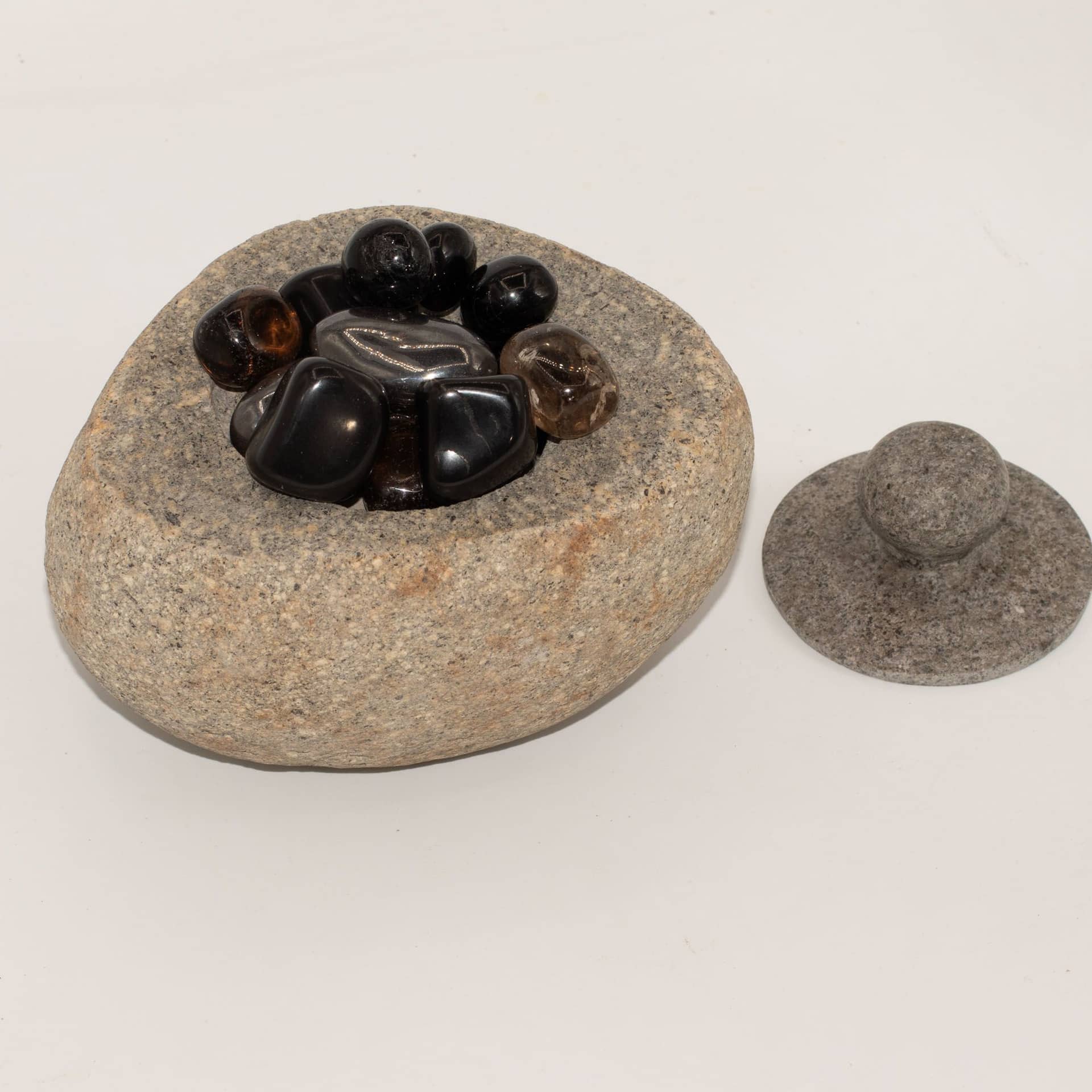 Close-up of the natural texture of the riverstone