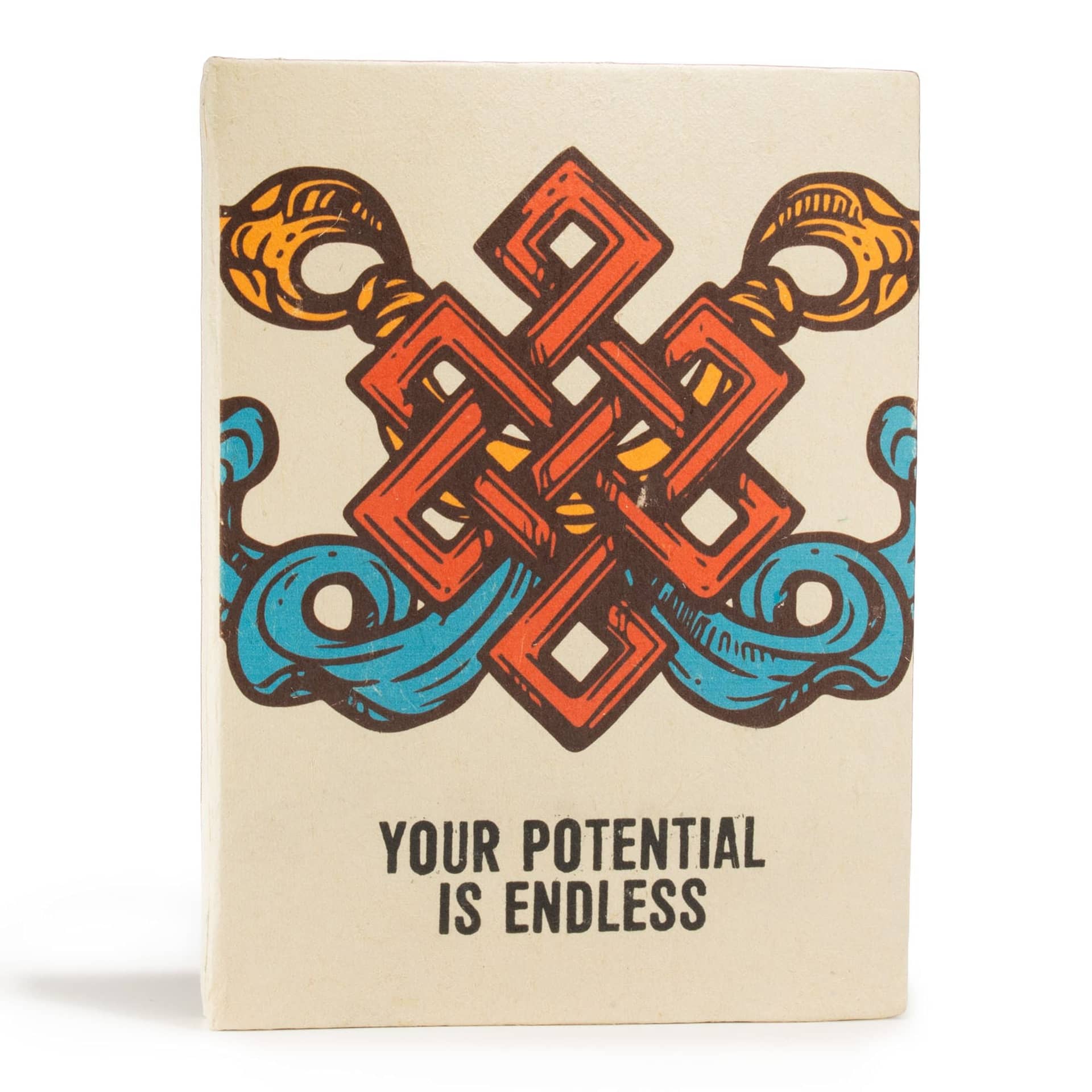 Lokta paper notebook with Your Potential is Endless cover