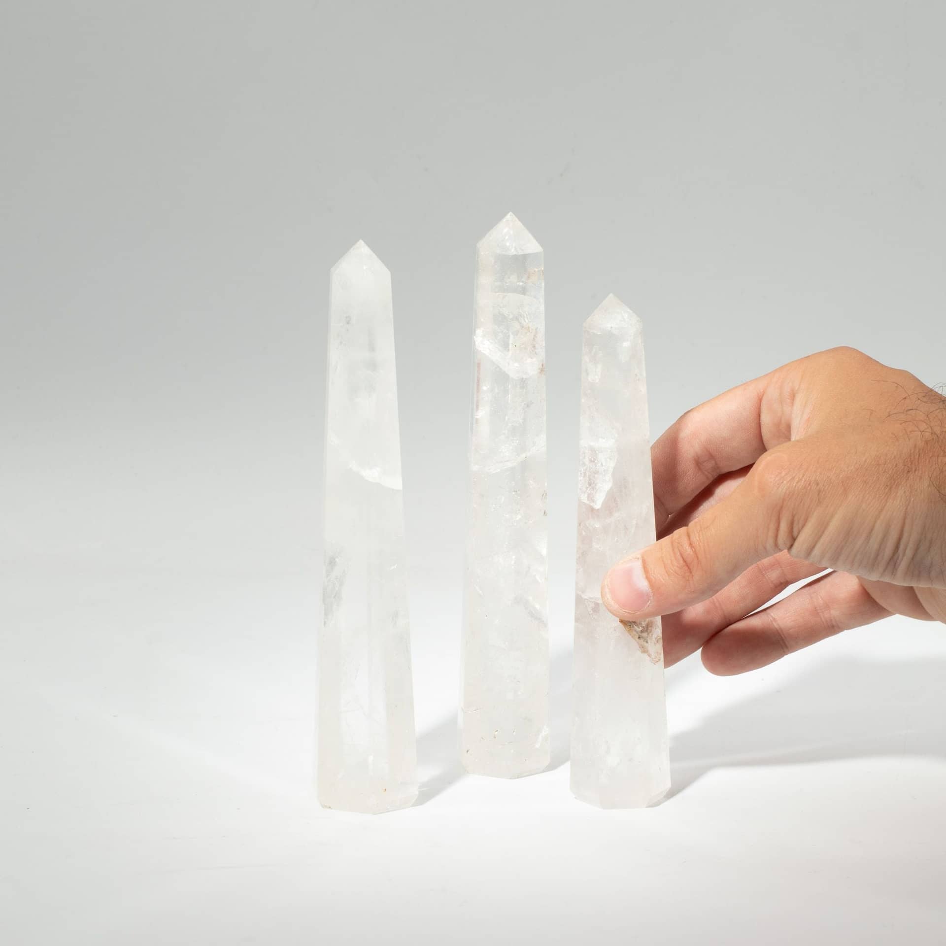 Side view of the polished six faces of the crystal obelisk