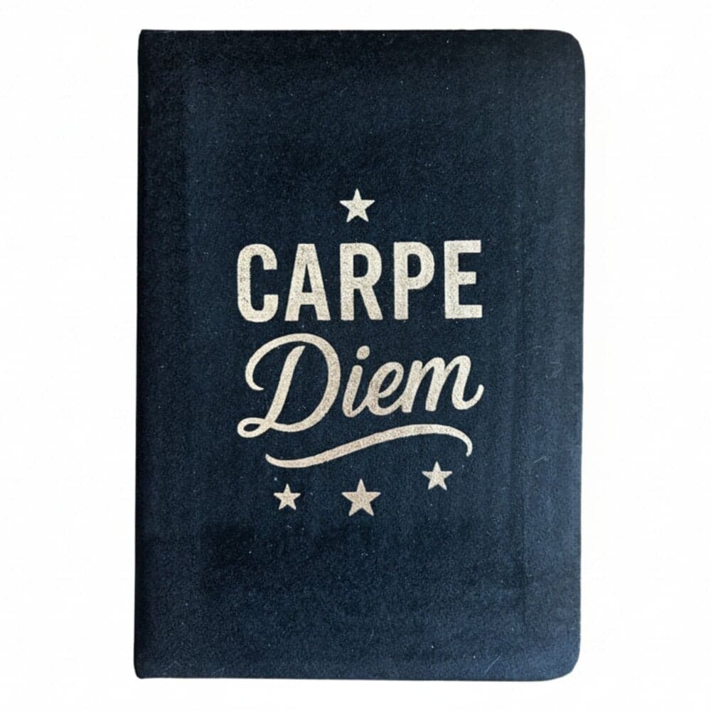 Velvet Notebook - Black, Carpe Diem Thumbnail