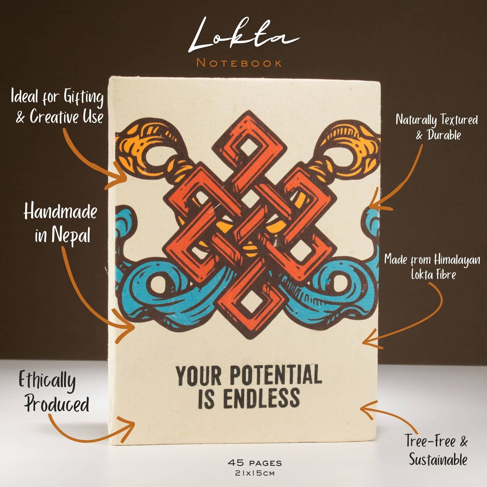 Close-up of the handmade Lokta paper texture