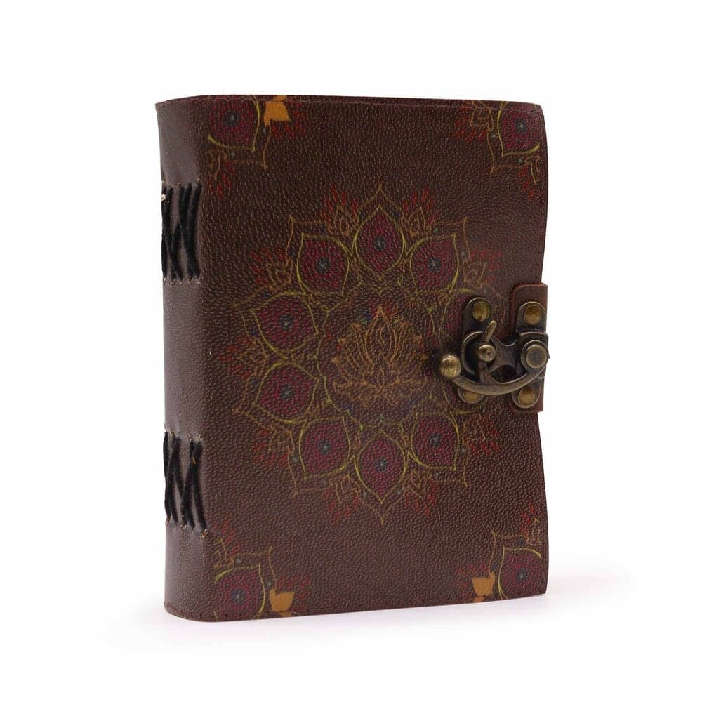 Leather Deckle-edge Notebook - Lotus Mandala Thumbnail