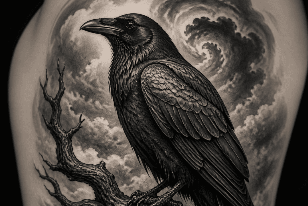 Crow & Raven Tattoo Meaning: Symbolism & What They Represent Thumbnail