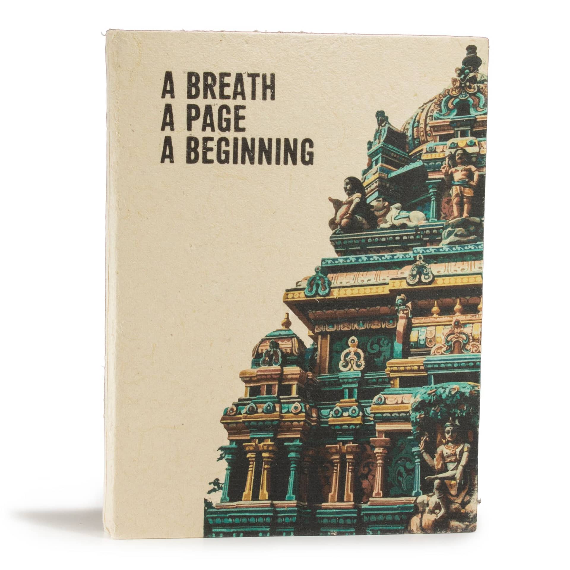 Lokta paper notebook with A Breath, A Page, A Beginning cover
