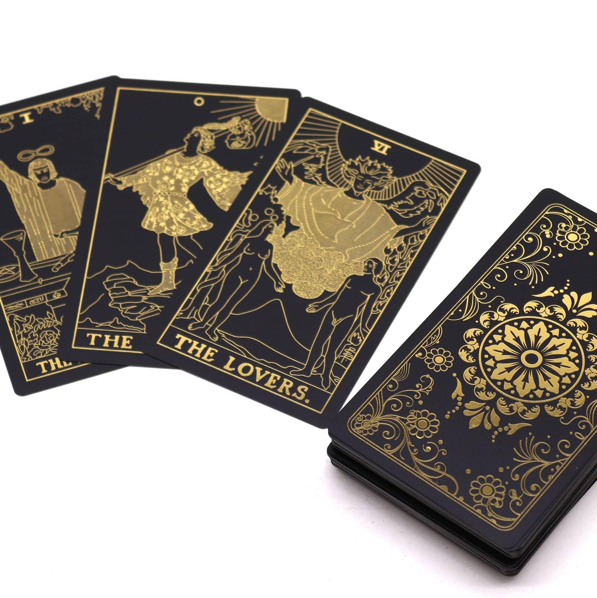 Open gift box showing the tarot deck and guidebook