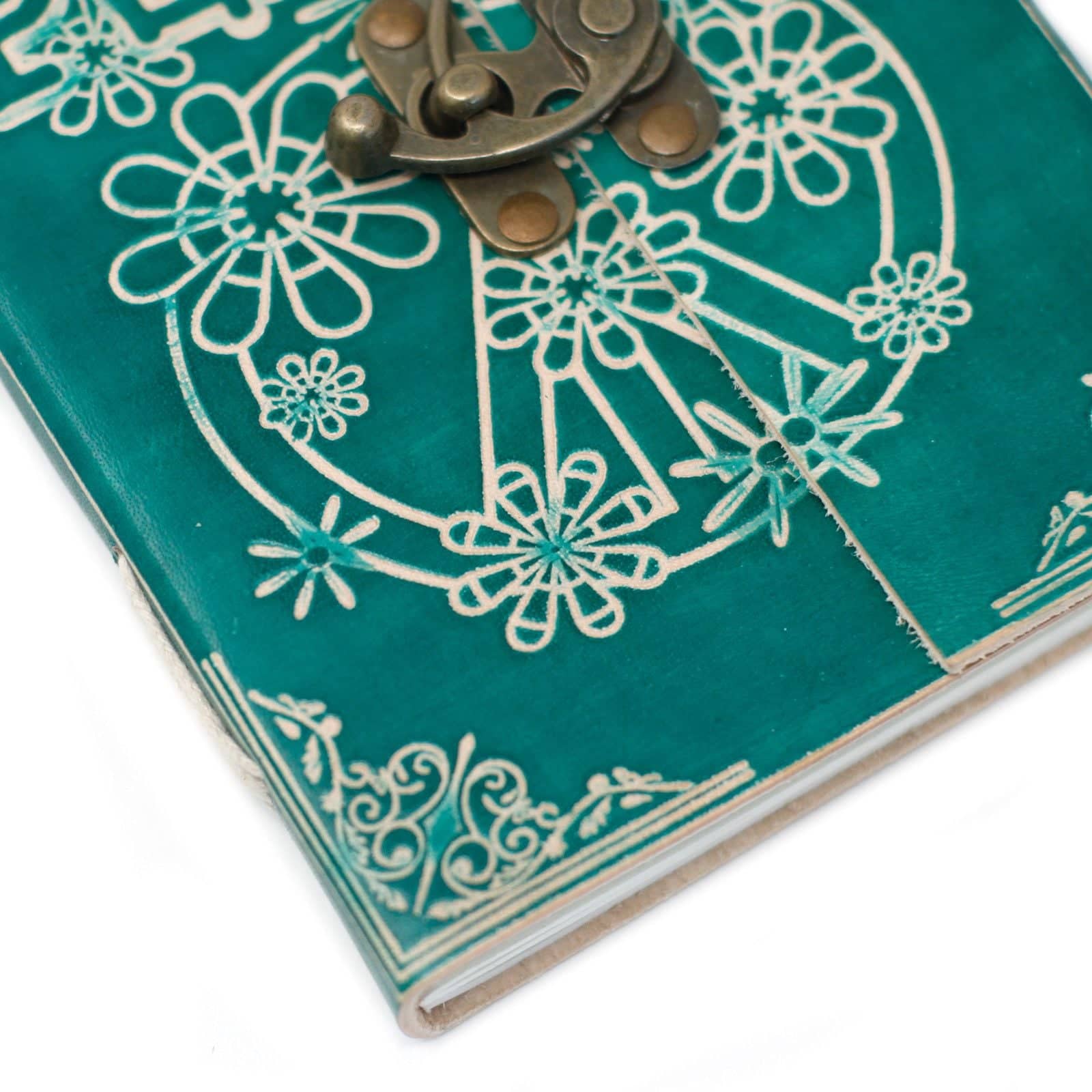 Leather Notebook with Lock – Green Peace