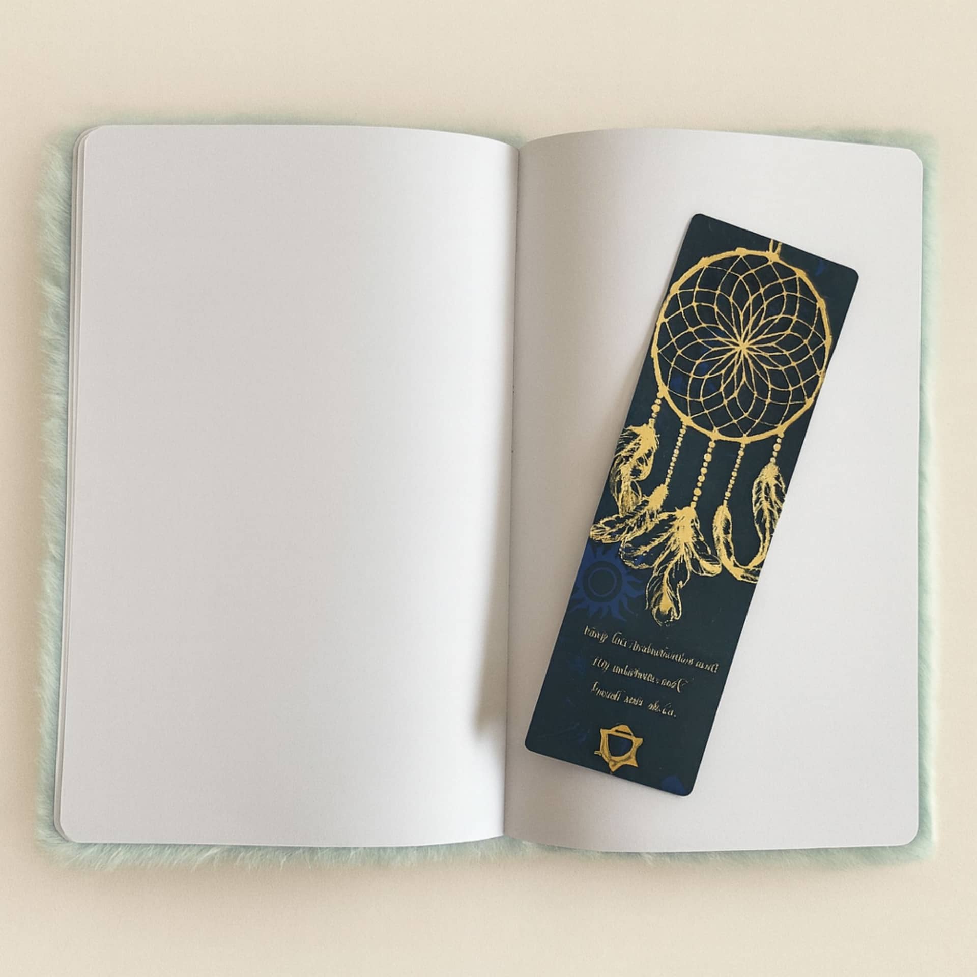 Dream journal open on a bed with a pen