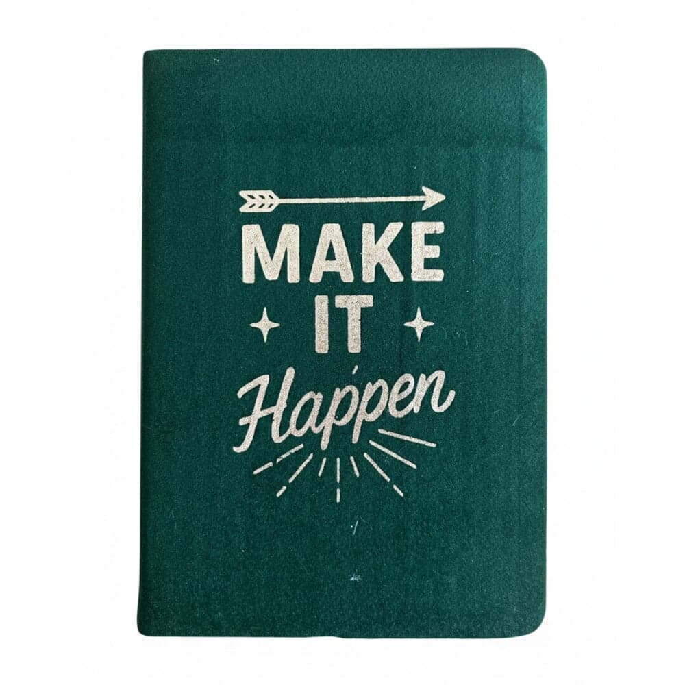 Velvet Notebook - Dark Green, Make It Happen Thumbnail