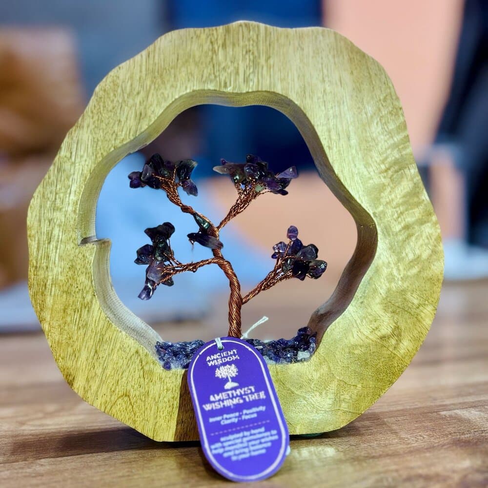Gemstone Tree Garden, Wood Ring - Amethyst Thumbnail
