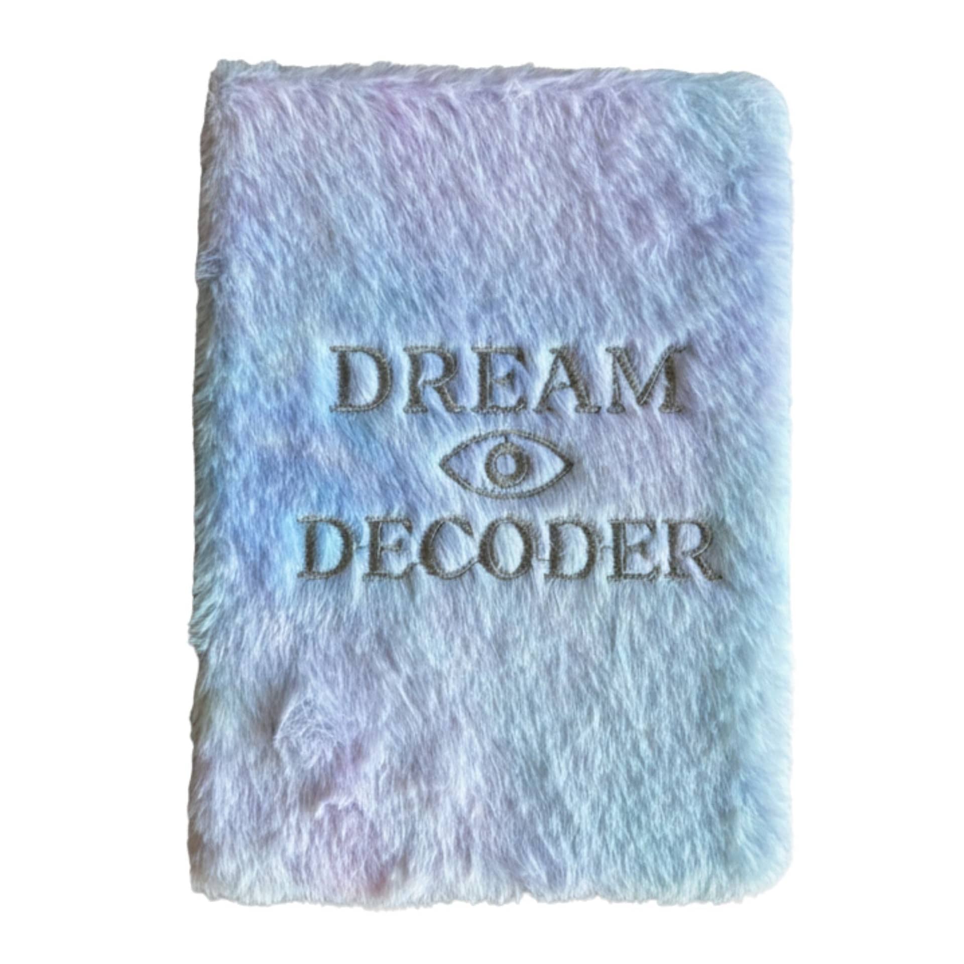 Dream Decoder dream journal with pastel faux fur cover