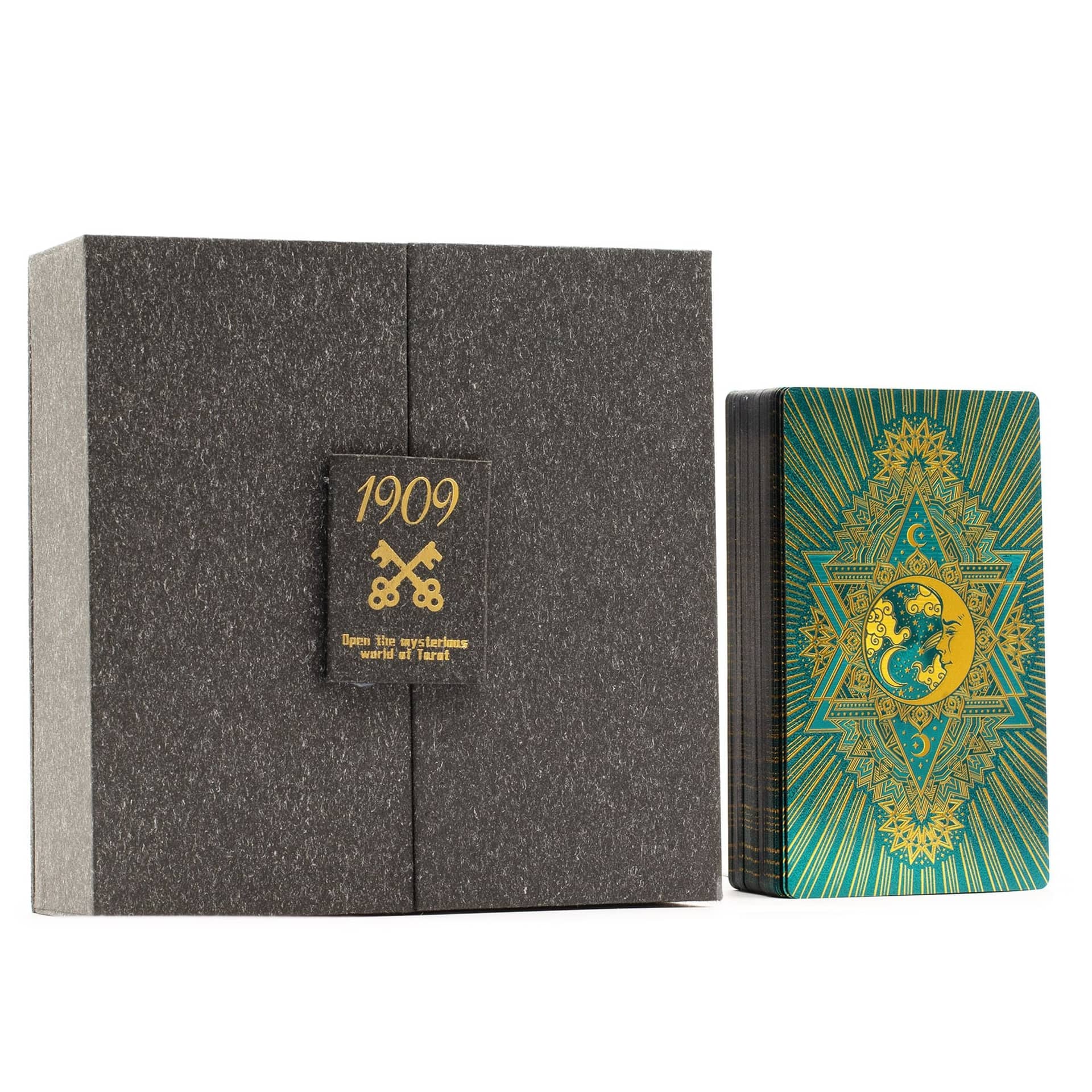 Gold and turquoise foil tarot gift set with presentation box
