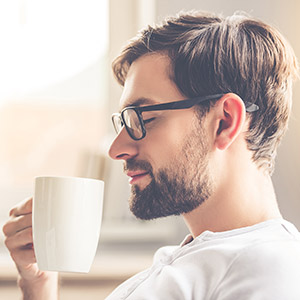 Man taking a break from work