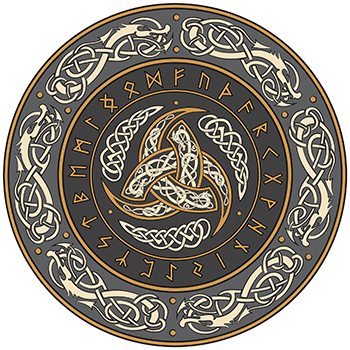 Norse Gods Design Featuring the Triple Horn of Odin