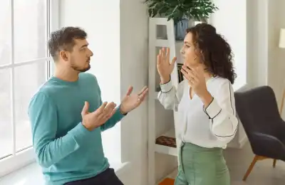 Image of a couple arguing with eachother.