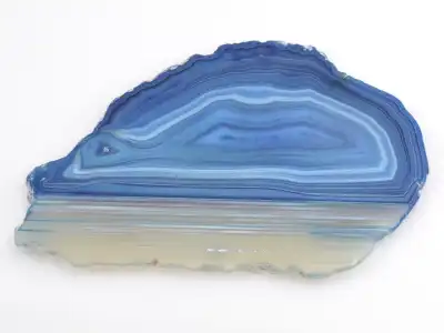 Blue Lace Agate crystal white background