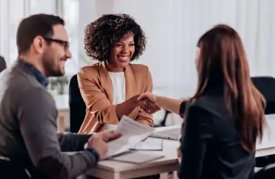 Shaking hands during a job interview