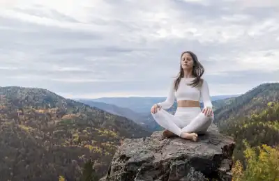 mindful woman at viewpoint
