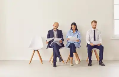 Image of people waiting for an interview.