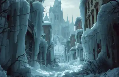 A city enveloped in ice