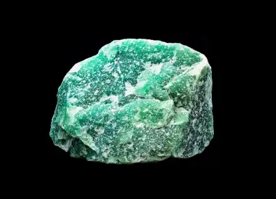 Green Aventurine crystal black background