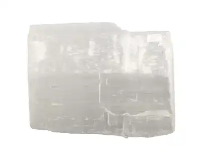 A piece of Selenite on a white background