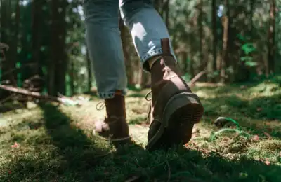 shoes walking through nature