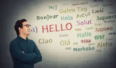 Man speaking different languages