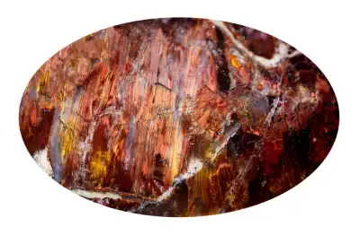 A piece of Pietersite on a white background