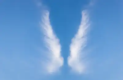 angel wings clouds in sky
