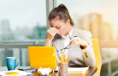 Woman stressed at work