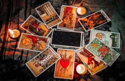 Image of a tarot card spread.