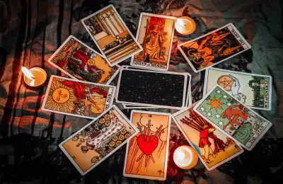 Image of a tarot card spread.