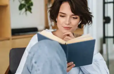Lady reading a book