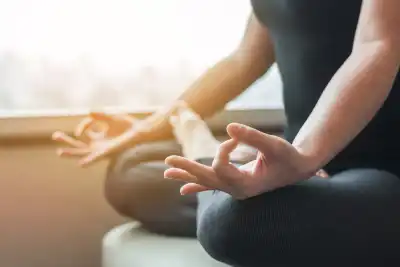 Someone sat cross legged meditating