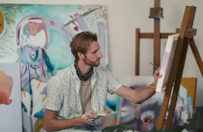 artistic man painting