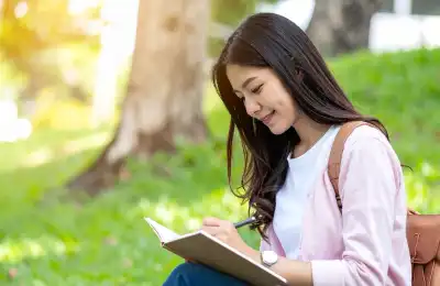 Writing in a notepad
