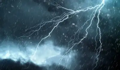 lightening storm and rain