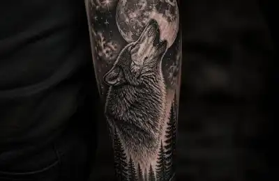 Wolf and Moon Tattoo Meaning