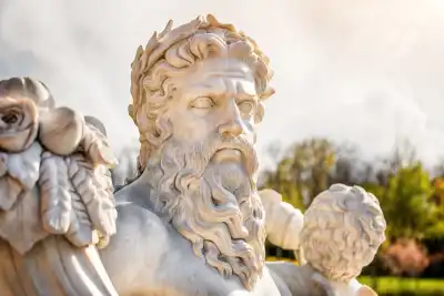 A statue of Zeus from the shoulders up