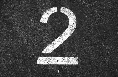 number 2 road marking