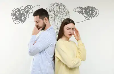 Image of a couple thinking.