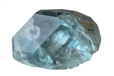 A piece of Blue Topaz on a white background